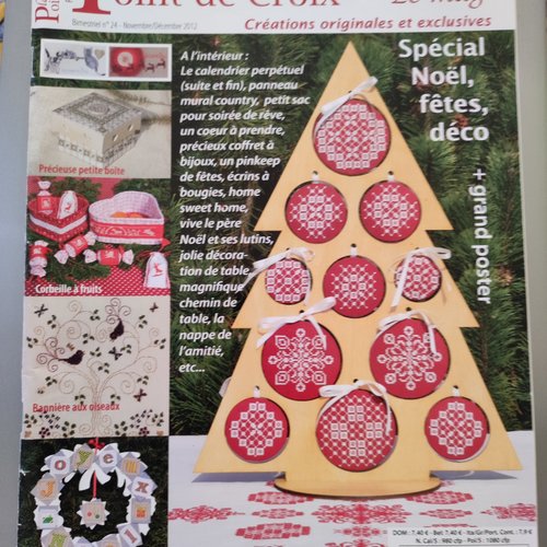 Magazine plaisir de broder au point de croix - bimestriel n°24 - novembre/décembre 2012