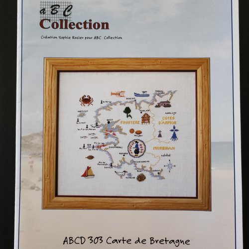 Grille point de croix carte de bretagne - abc collection