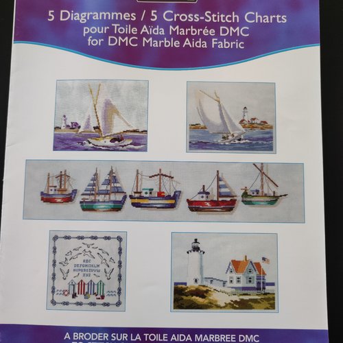 5 grilles point de croix pour toile aïda marbrée - dmc