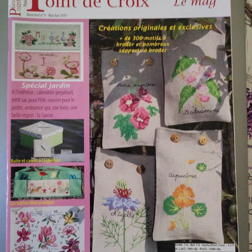 Plaisir de broder point de croix, le mag - bimestriel mai/juin 2010, n° 9