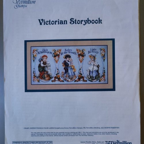 Grille point de croix victorian storybook - vermillion stitchery