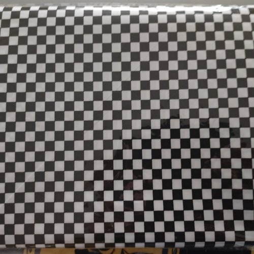 Coupon de tissu tartan noir et blanc - polycoton