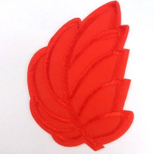 Thermocollant feuille rouge - 80x53mm - applique a coudre