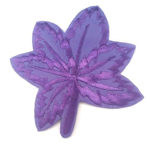 Thermocollant fleur d'érable violet - 11x10,4cm - applique a coudre