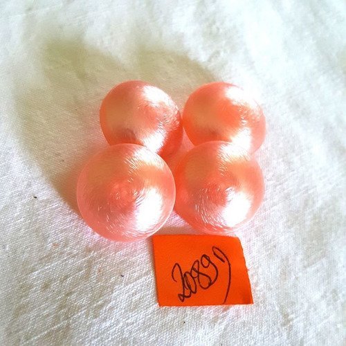 4 boutons résine rose orange anciens - 23mm - 2089d