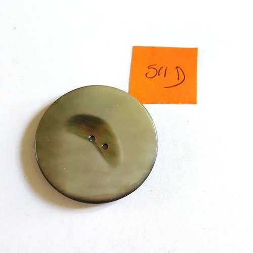 1 bouton nacre gris anciens - 36mm - 511d