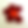 5 boutons résine rouge foncé anciens - 22mm - 1839d