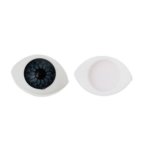 1 paire d'oeil a coller blanc gris et noir - 17x11mm
