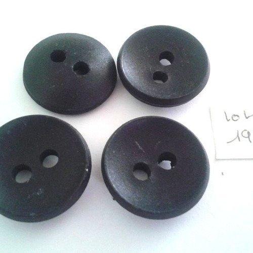 4 boutons résine noir vintage - 26mm - 192a