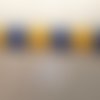 1m de galon a frange coton et rayonne bleu jaune et blanc - vintage - bogalon - 17mm  129hh