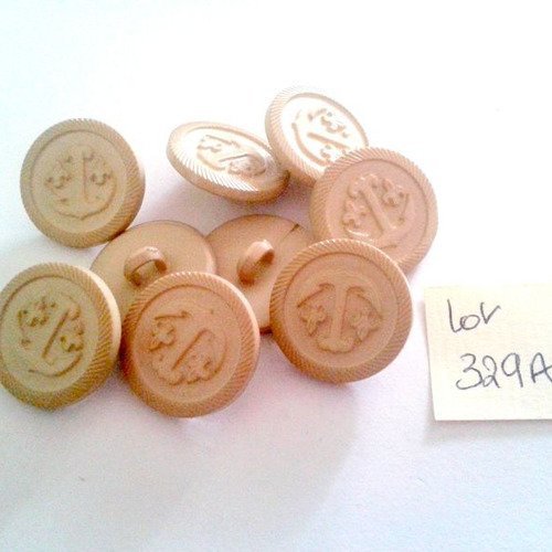 4 boutons résine beige vintage - 20mm - 329a