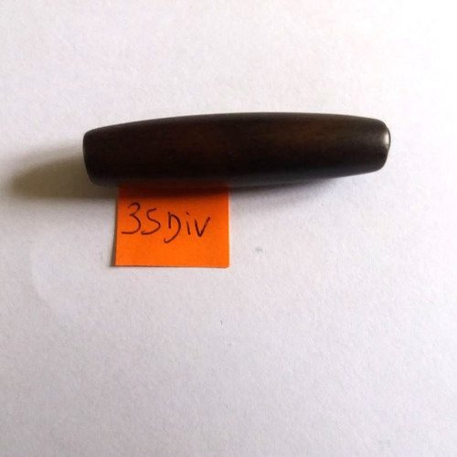 1 perle en bois marron foncé - 52x13mm - 35div