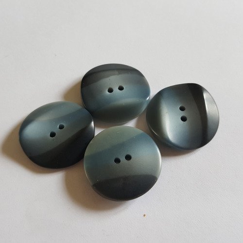 4 boutons résine bleu dégradé - 27mm - 31n 