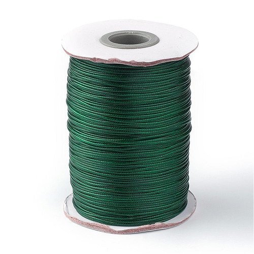 2m fil polyester ciré vert foncé 1mm - macramé , shamballa ...15
