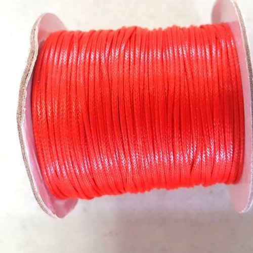 2m fil polyester ciré rouge 1mm - macramé , shamballa ...20