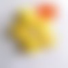5 boutons en résine jaune (chien) - 18x16mm - 133div