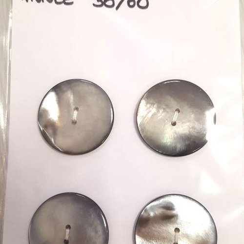 4 boutons en nacre gris année 50/60 - 27mm - n°32