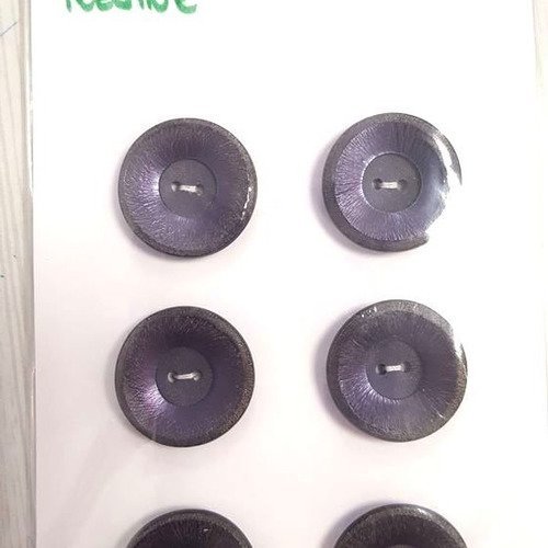 6 boutons résine violet vintage - 22mm - n°65