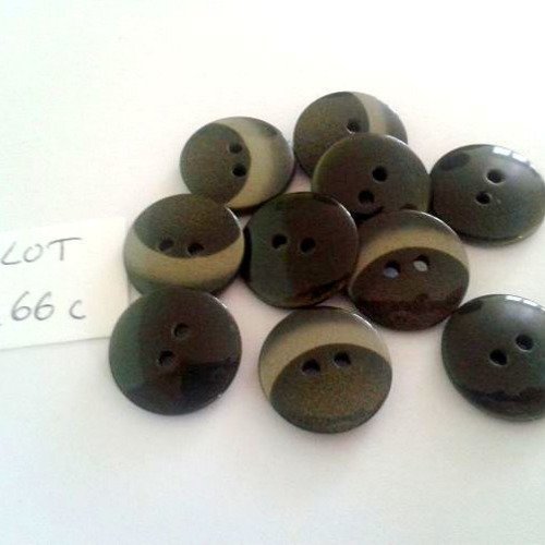 10 boutons résine vert vintage - 18mm - 466c