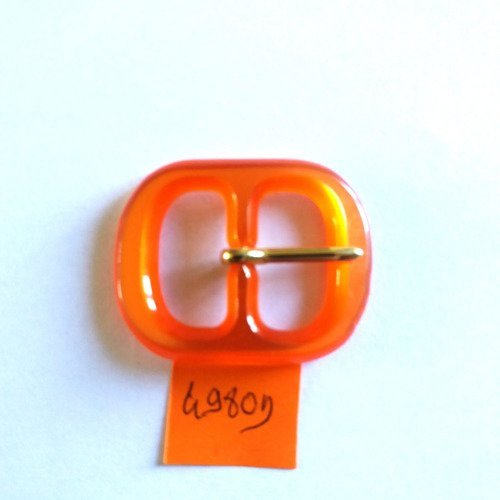 1 boucle de ceinture résine orange foncé vintage - 38x30mm - n°4980d