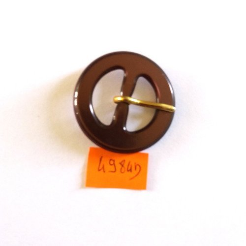 1 boucle de ceinture résine marron vintage - 38mm - n°4984d