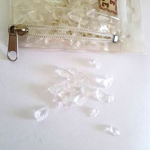 30g chips de verre baroque tranparent , percé - perles