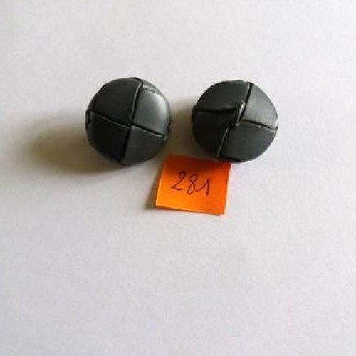24mm 281 2 boutons cuir gris clair vintage