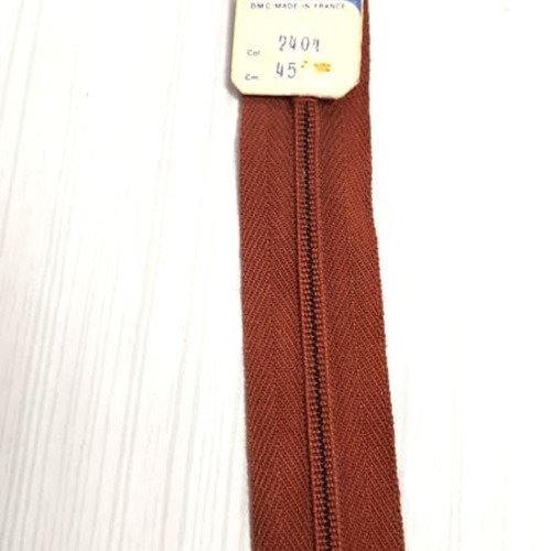 Zip Fermeture éclair simple séparable de 45 cm Marron