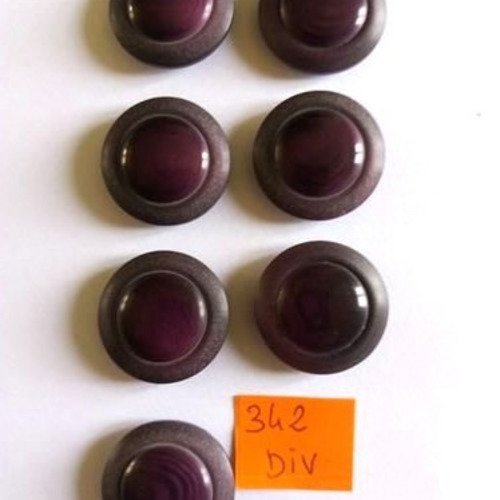 5 boutons résine bordeaux - vintage - 27mm - 342div