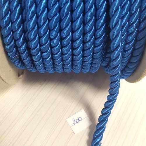 1m de cordon bleu - rayher - polyester - 6mm - n°200