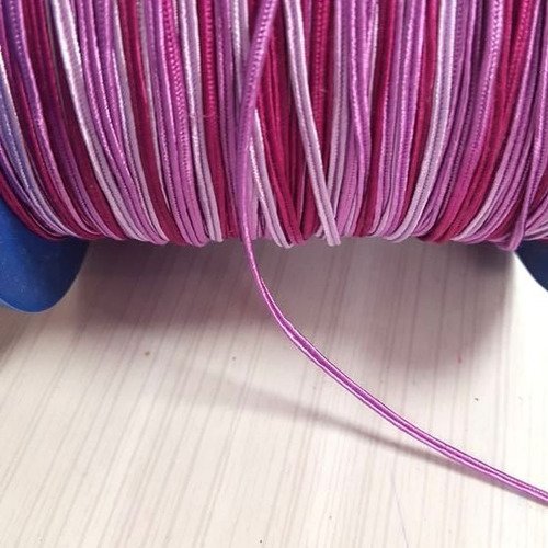4m de cordon rose mauve et violet - polyester - 3mm 