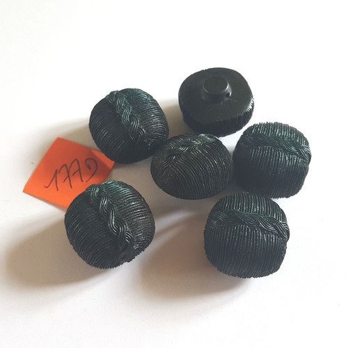 6 boutons résine vert - vintage - 19mm  - 177d