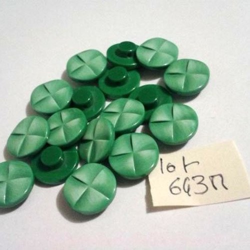 8 boutons résine vert - vintage - 14mm - 643m