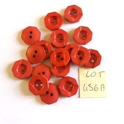17 boutons en résine rouge - 14mm - 456a
