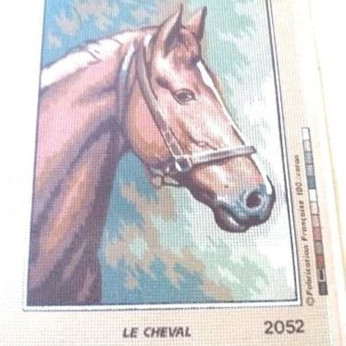 1 canevas "le cheval" - margot - made in france - 30x40cm 