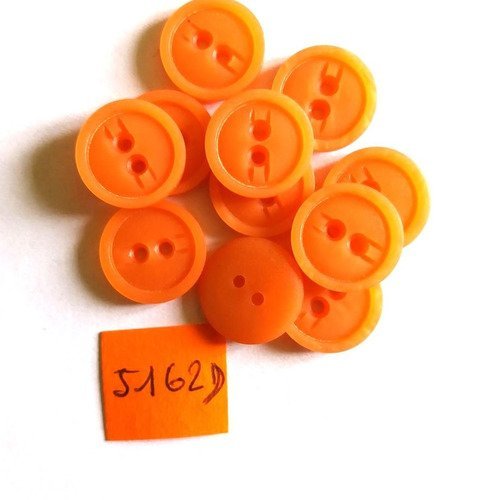 11 boutons résine orange - vintage -15mm - 5162d