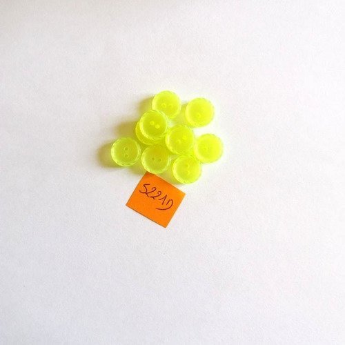 10 boutons résine vert pomme - vintage - 12mm - 5221d