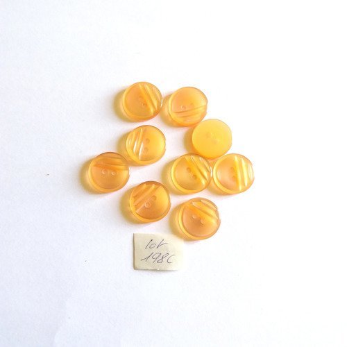 9 boutons en résine orange - 18mm - 198c