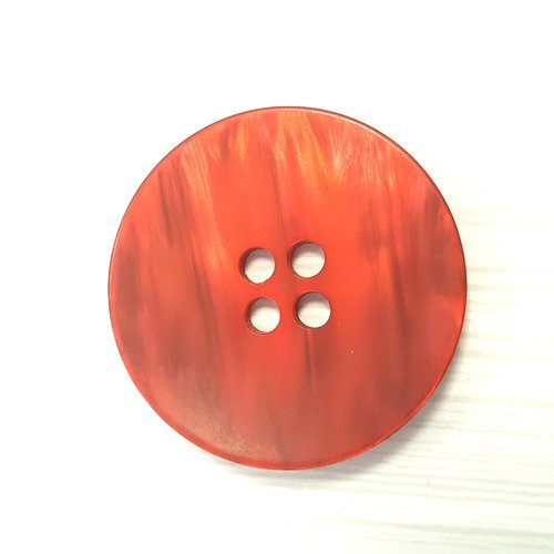 1 bouton xxl résine rouge - 50mm - 6t
