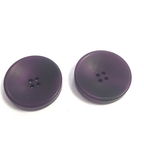 2 boutons résine violet - 34mm - 65t