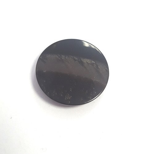 1 bouton résine noir a reflet gris/marron - 31mm - 86t