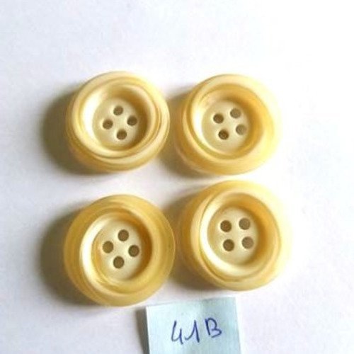 4 boutons en résine beige  - 27mm - 41b
