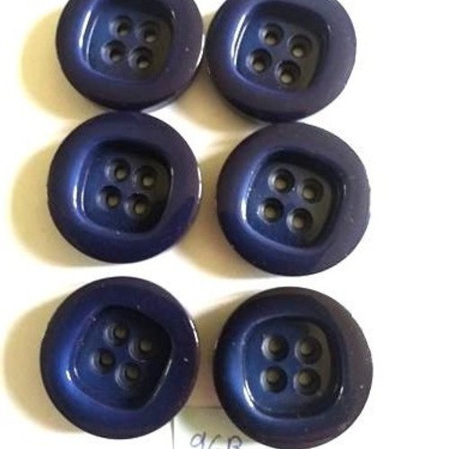 6 boutons en résine bleu marine- 31mm - 96b