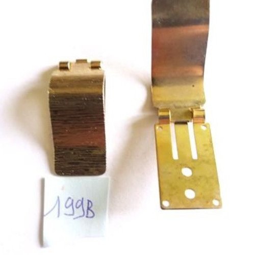 1 attache pour cravate en métal doré - 37 mm fermé - 56mm ouverte- 199b