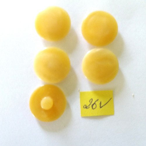 5 boutons en résine jaune - 22mm - 26v