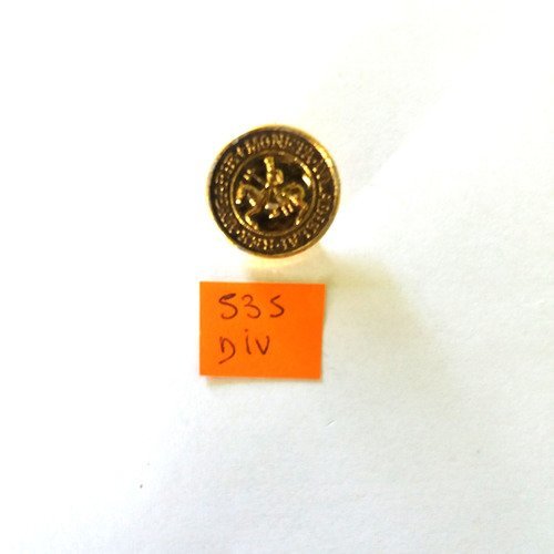 1 bouton en métal doré ( décor un cavalier ) - 20mm - 535div
