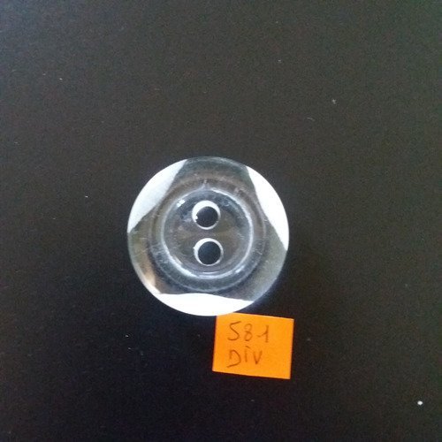 1 bouton en résine transparent - 38mm - 581div