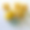 6 boutons en résine jaune - 12mm - 160nld