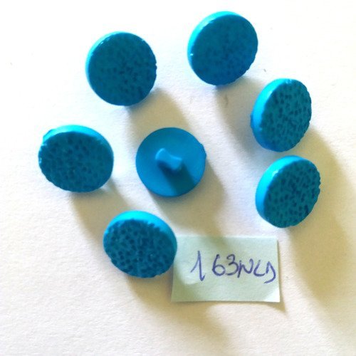 7 boutons en résine bleu - 14mm - 163nld