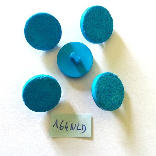 5 boutons en résine bleu - 18mm - 164nld